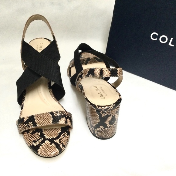 Cole Haan Aniston Elastic Leather Snake Sandal NEW - Picture 9 of 9